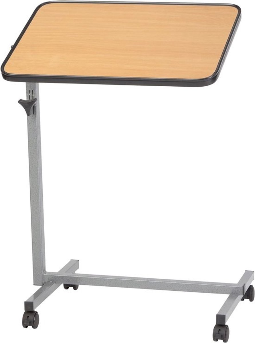 Bijzettafel - Verzorgingstafel Laptoptafel - Bed Bank Gebruik - In hoogte verstelbaar Kantelbaar - 40x60 cm - Bruin