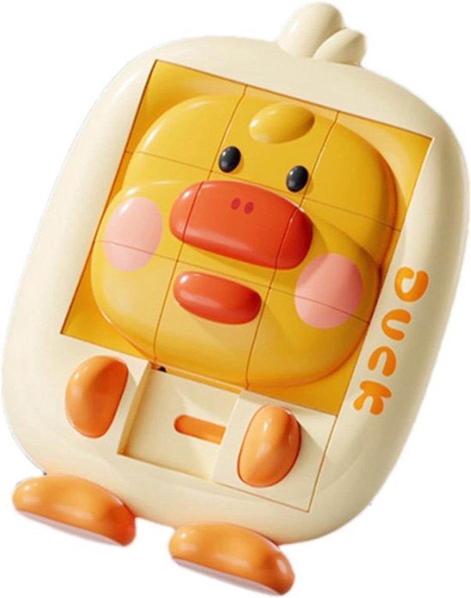 Schuifpuzzel Voor Kinderen - Dieren Puzzel Spel - Educatief Speelgoed - Draagbaar Reisformaat - 16 x 13 cm - eend