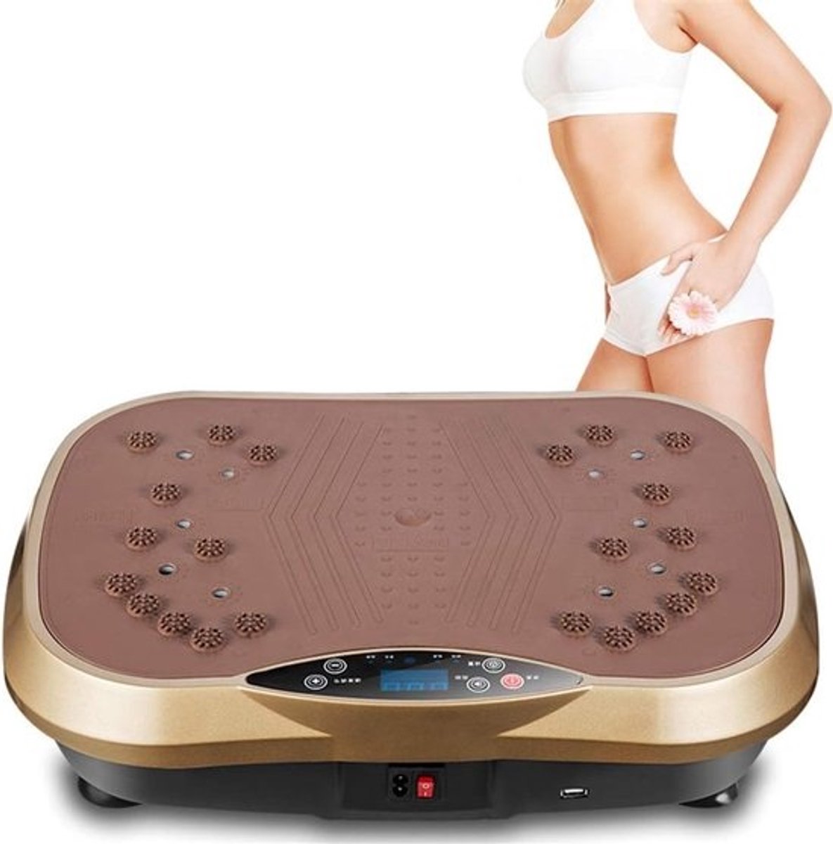 Trilplaat Fitness - Body Shaper - Thuis Trainen - 3D Beweging - 47x33x13cm - Goud