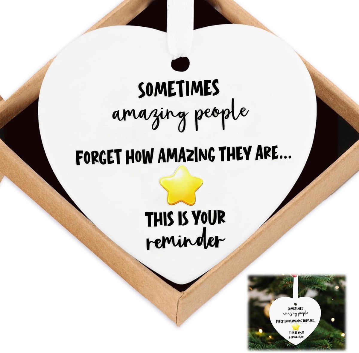Hartvormige Keramische Plaquette met Inspirerende Quote - Een Sentimenteel Cadeau voor Mentor, Vriend, Familie of Collega, Perfect voor Elke Gelegenheid en Bedankjes