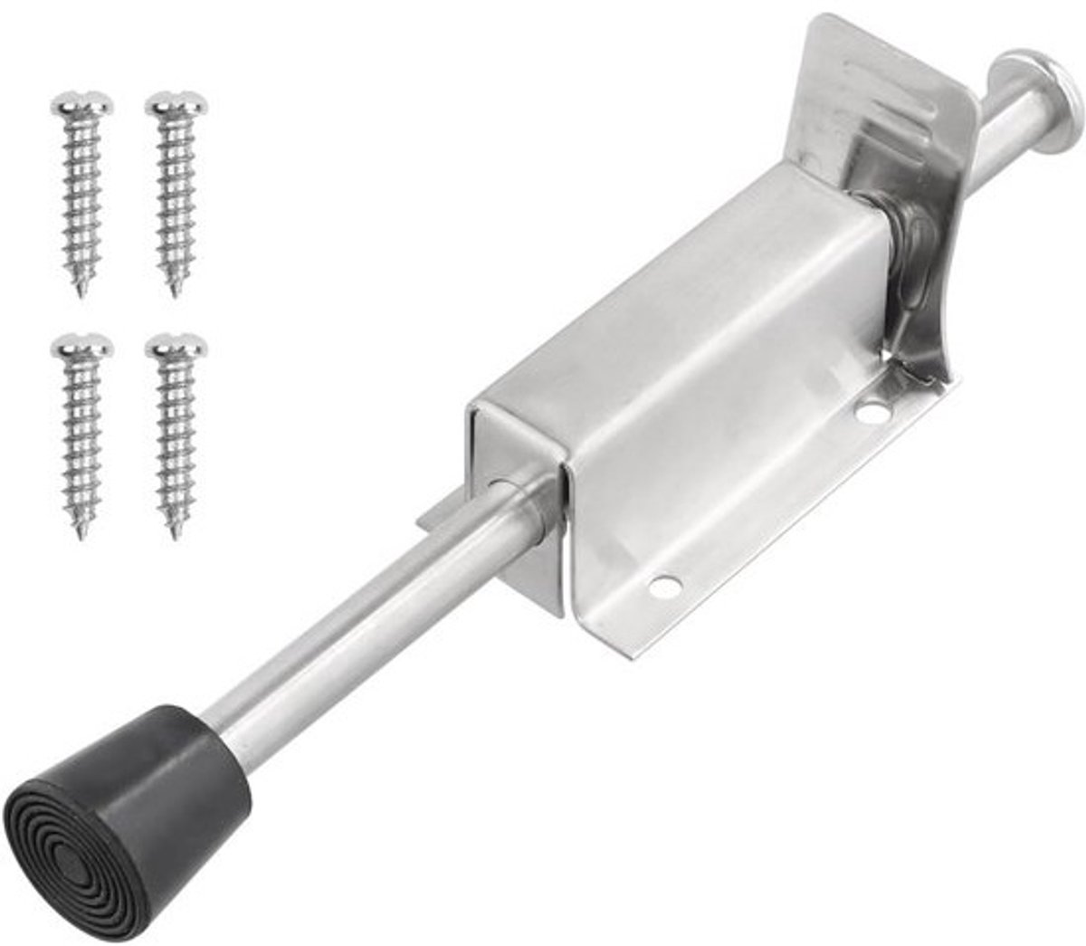 Deurstopper - Deurhouder - Deuren Vastzetten - Voetbediening - 200 mm - Zilver