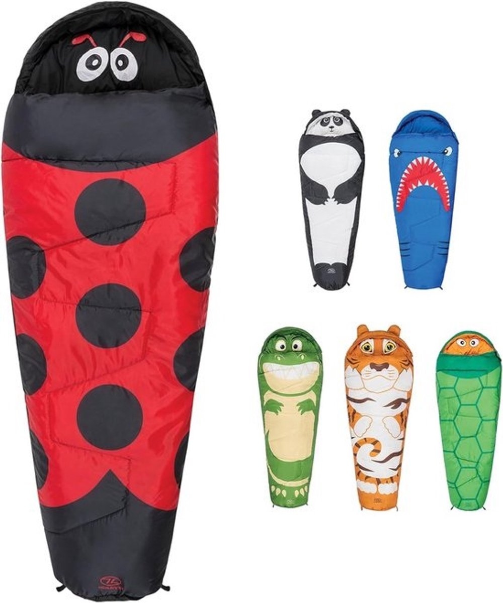 Kinderslaapzak - Mummy slaapzak - Kamperen en logeren - Inclusief draagtas - 170 cm lang - Rode kever
