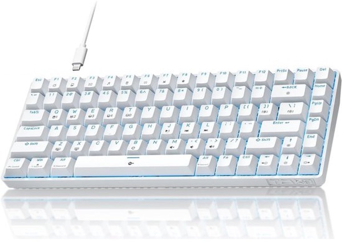 Mechanisch Gaming Toetsenbord 84 Toetsen QWERTY Blauwe LED Brown Switches