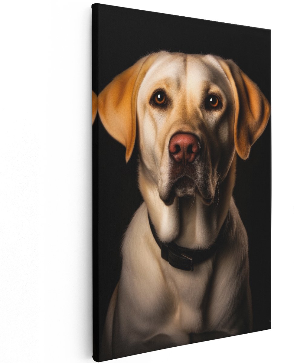 Artaza Canvas Schilderij Labrador - 120x180 cm - Groot - Wanddecoratie Hond - Muurdecoratie Portret - Decoratie Dieren - Schilderijen Op Canvas
