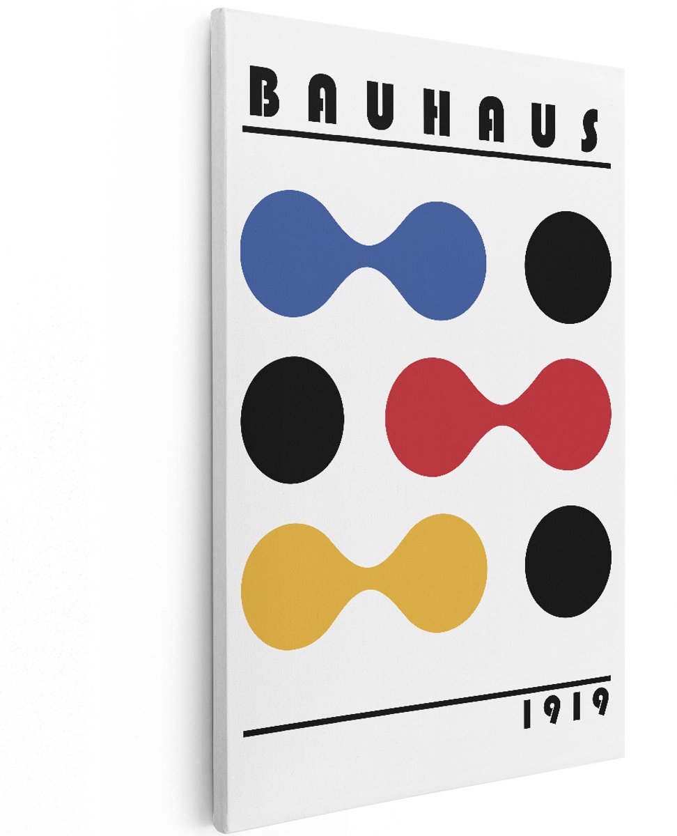 Artaza Canvas Schilderij Bauhaus 1919 - 120x180 cm - Groot - Wanddecoratie Abstract - Muurdecoratie Modern - Geometrische Schilderijen Op Canvas