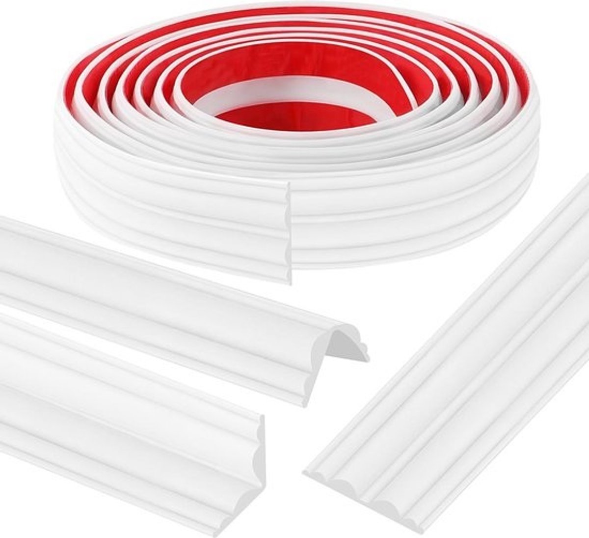 Veilige Hoekbeschermers van Schuim 200cm x 2cm, Baby Veiligheid, Bescherming tegen Snijwonden voor Tafel en Meubels (Wit)