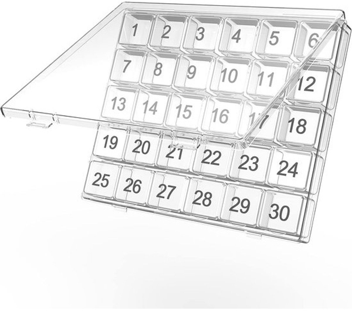 Maandelijkse pillenorganizer voor 30 dagen met grote vakken - Draagbare pillendoos voor gemakkelijk gebruik en reizen