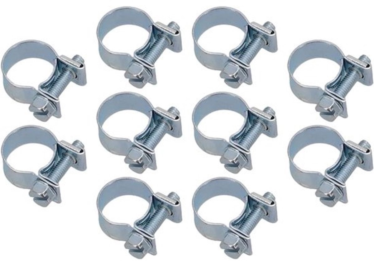 Mini Slangklemmen - Slangklemmen Dubbel Oor - Lekkages Voorkomen - Gegalvaniseerd Ijzer - 17-19 mm - Zilver