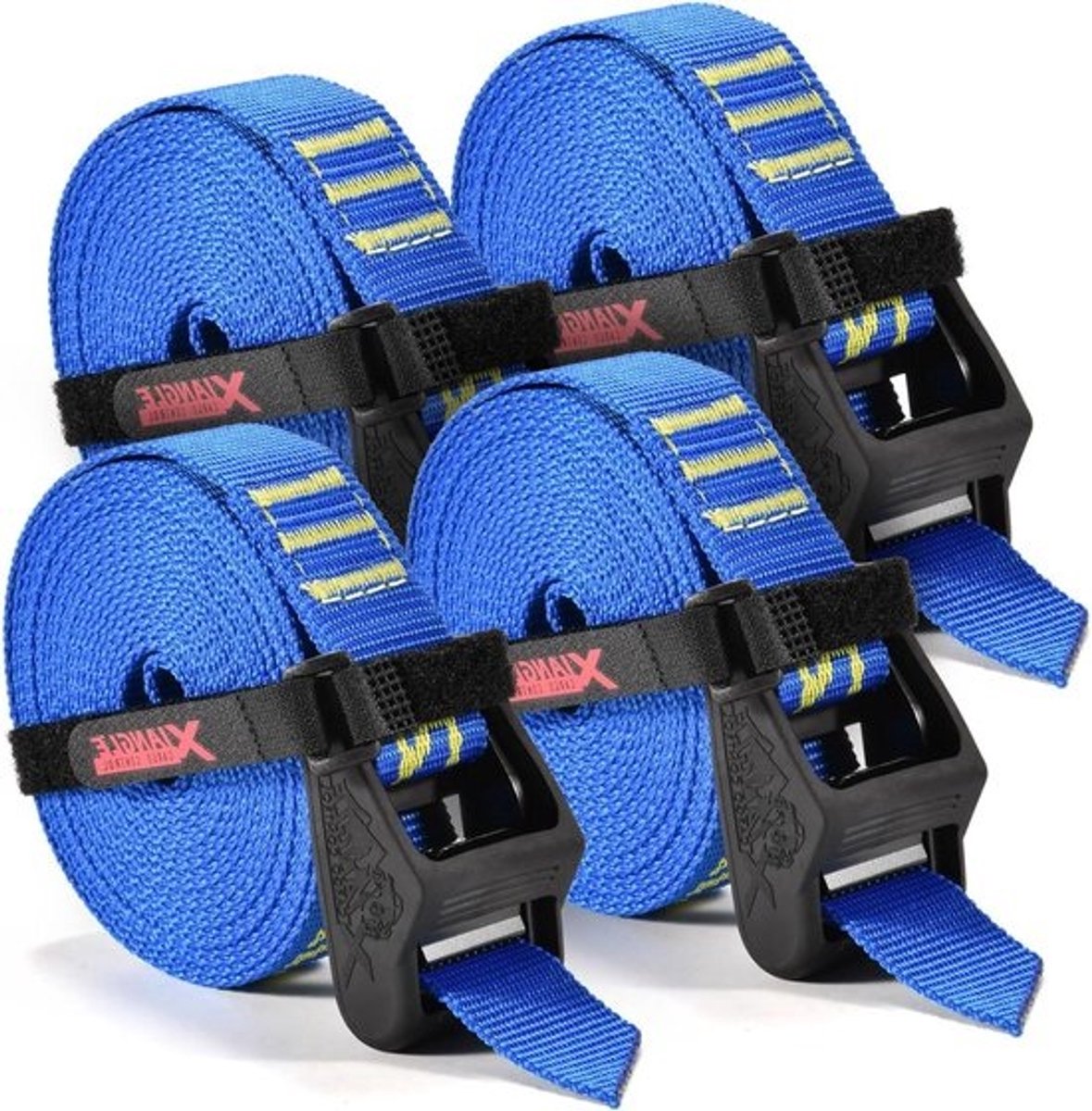 Spanbanden - Sjorbanden Vastzetbanden - Lading Zekeren - UV-bestendige Singels - 366 cm - Zwart