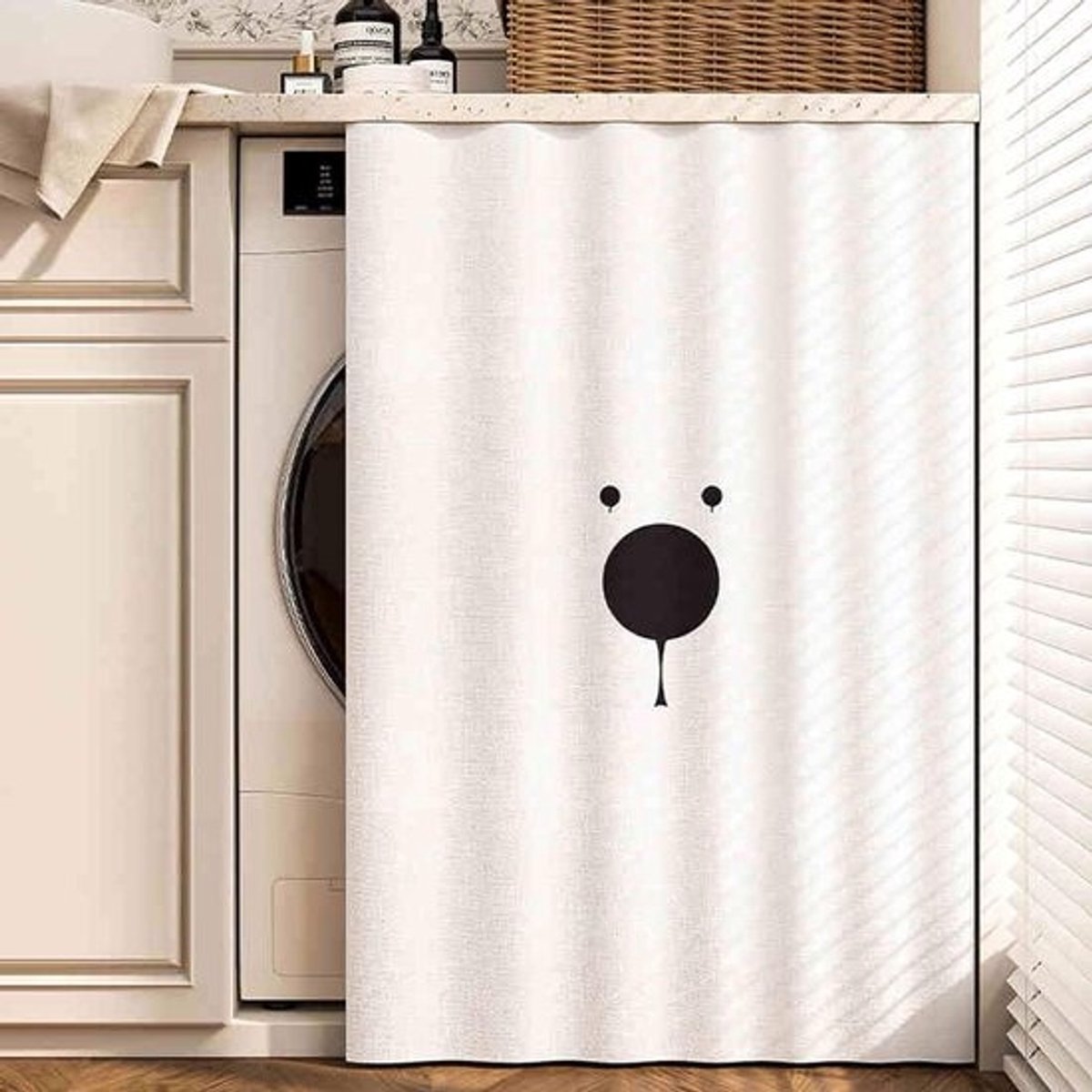 Wasmachinekast Gordijn - Kastgordijn Plankbeschermer - Wasmachine Beschermen - Waterdicht Stofdicht - 100x100cm - Effekleurig