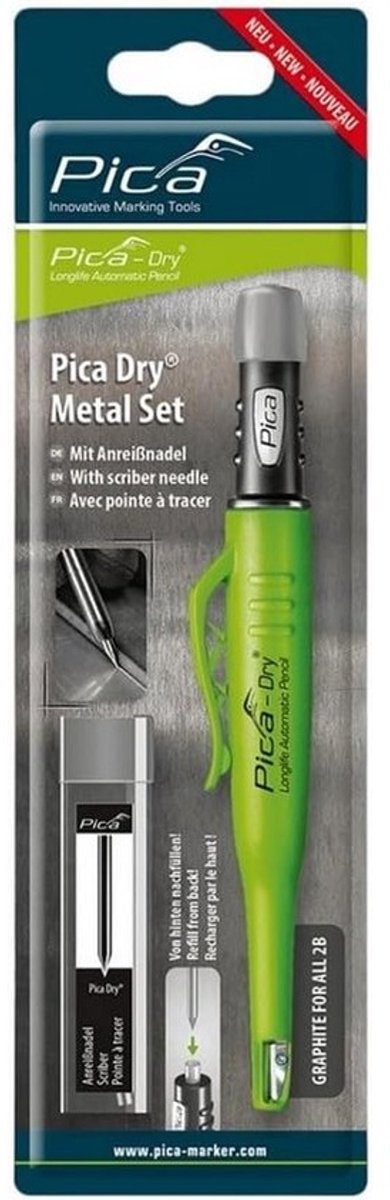 Pica-Dry Metal Set 30800 - Nauwkeurige markeerstift voor gladde oppervlakken