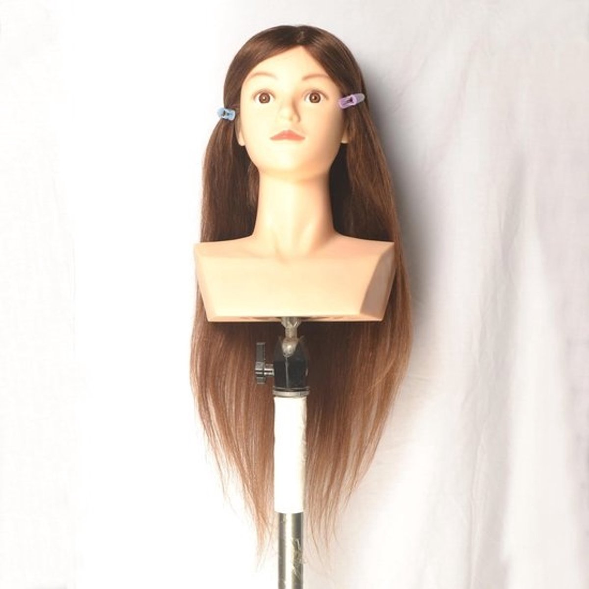 Oefenhoofden voor Kappers - 100% Natuurlijk Haar, 56 cm Mannequin Pop voor Cosmetologie