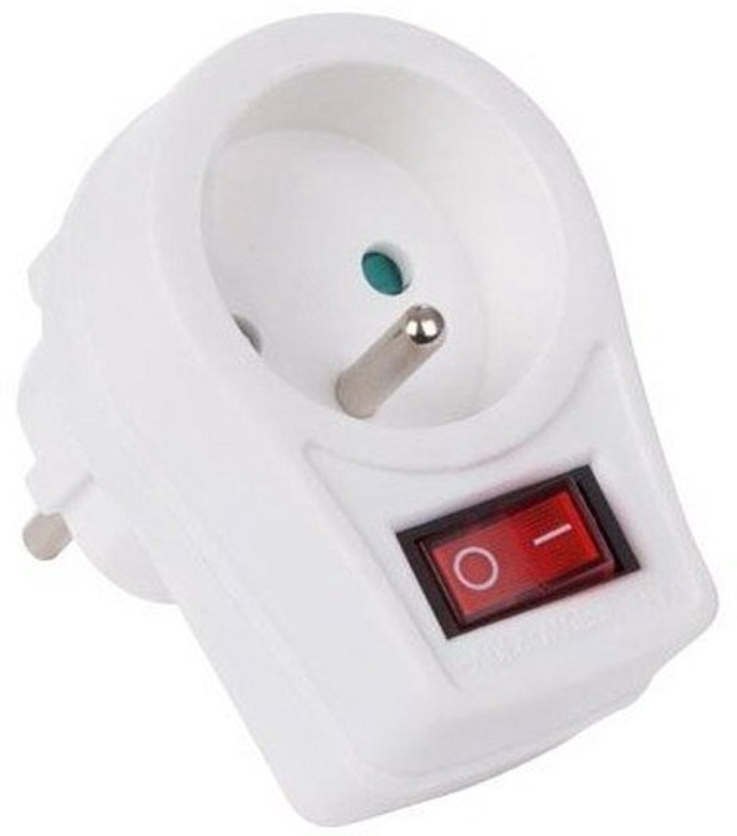 Stopcontact met schakelaar voor binnen, type E, wit