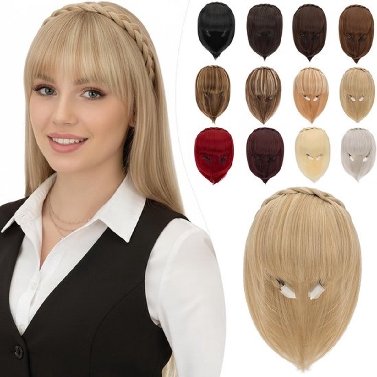 Natuurlijke Clip-in Pony Haarstuk Donkerblond/Lichtblond - Direct Volume en Lengte