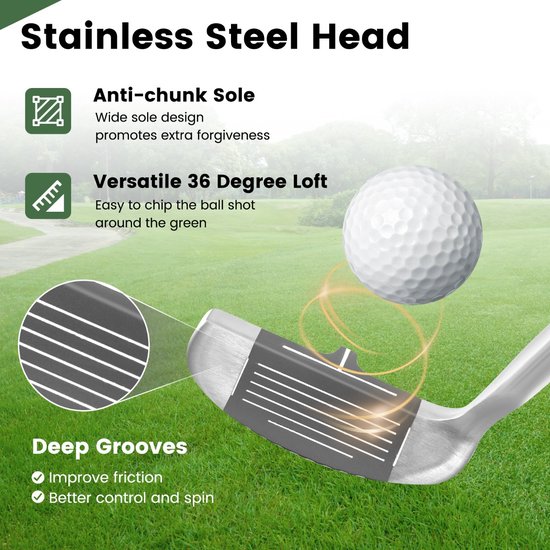 SureDeal® - Golf - Golfclub - Roestvrijstalen Kop - Antislip Handgreep - Rechtshandigen Pitching Wedge - Dames - Heren - Zilver van suredeal — afbeelding 5