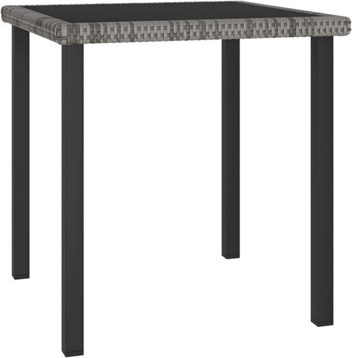 Ronde Buiten Eettafel 70x70x73 cm Tuin Balkon Terras - Weerbestendig Polyrotan