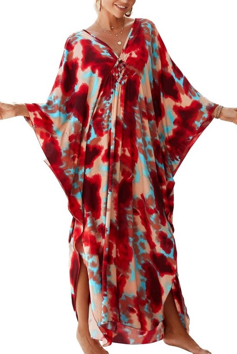 Lange Bohemian Kaftan voor Dames - Maxi Jurk & Strandjurk - One Size
