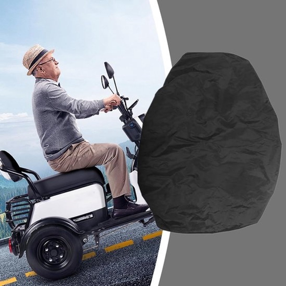 Scootmobielhoes - Beschermhoes Scooter - Buiten Bescherming - Waterdicht Stofdicht - 90x46cm - Zilver