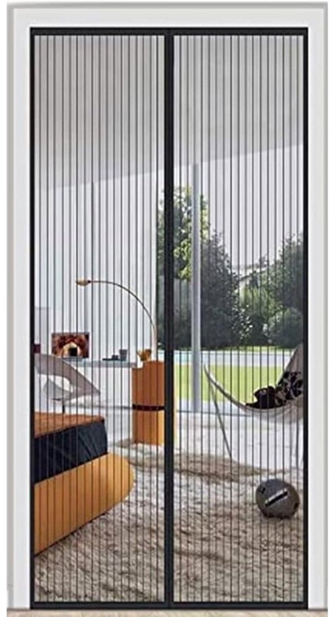 Magnetisch Deurgaas - Insectenhor Deur Vliegendeur - Insecten Buiten Houden - Automatisch Sluitend Systeem - 120x220cm - Zwart