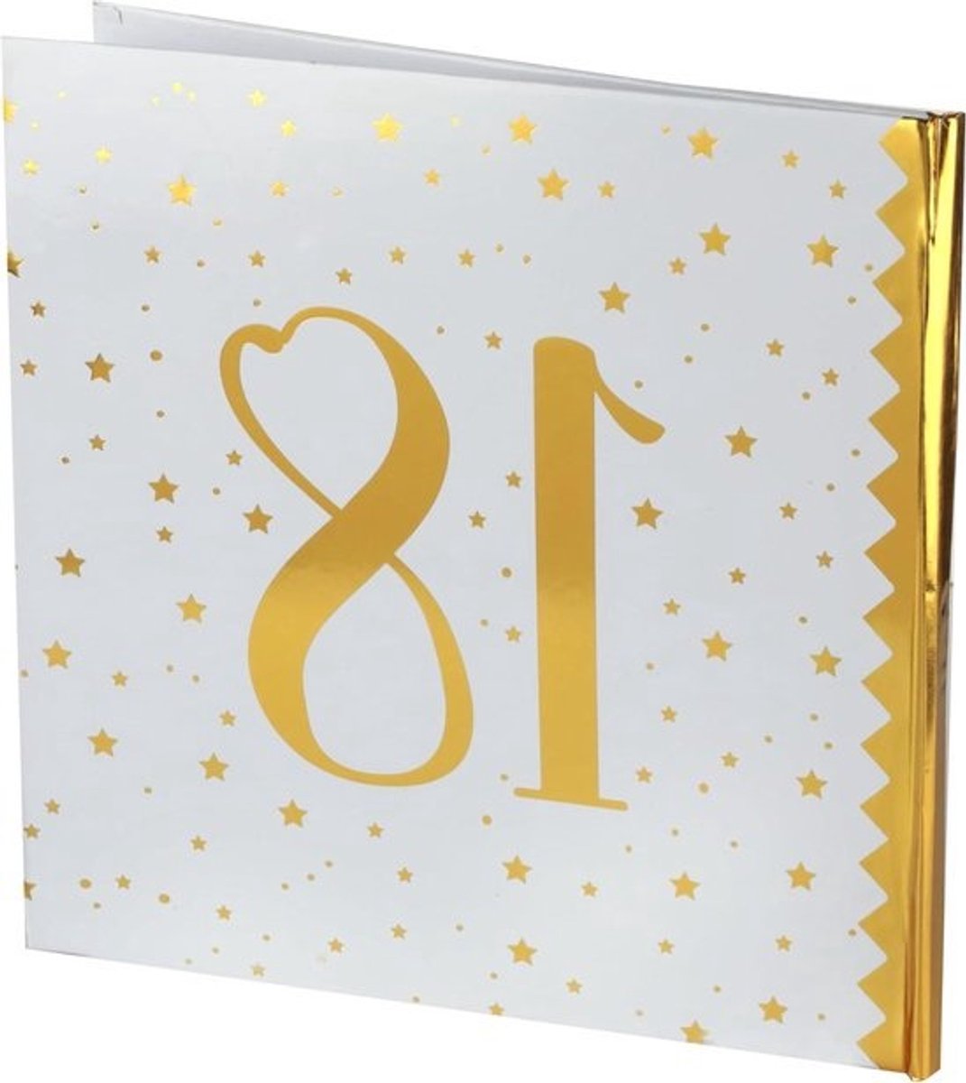Gastenboek Verjaardag - Boek voor Gasten - Herinneringen Verzamelen - Metallic Sterren Decoratie - 24 x 24 cm