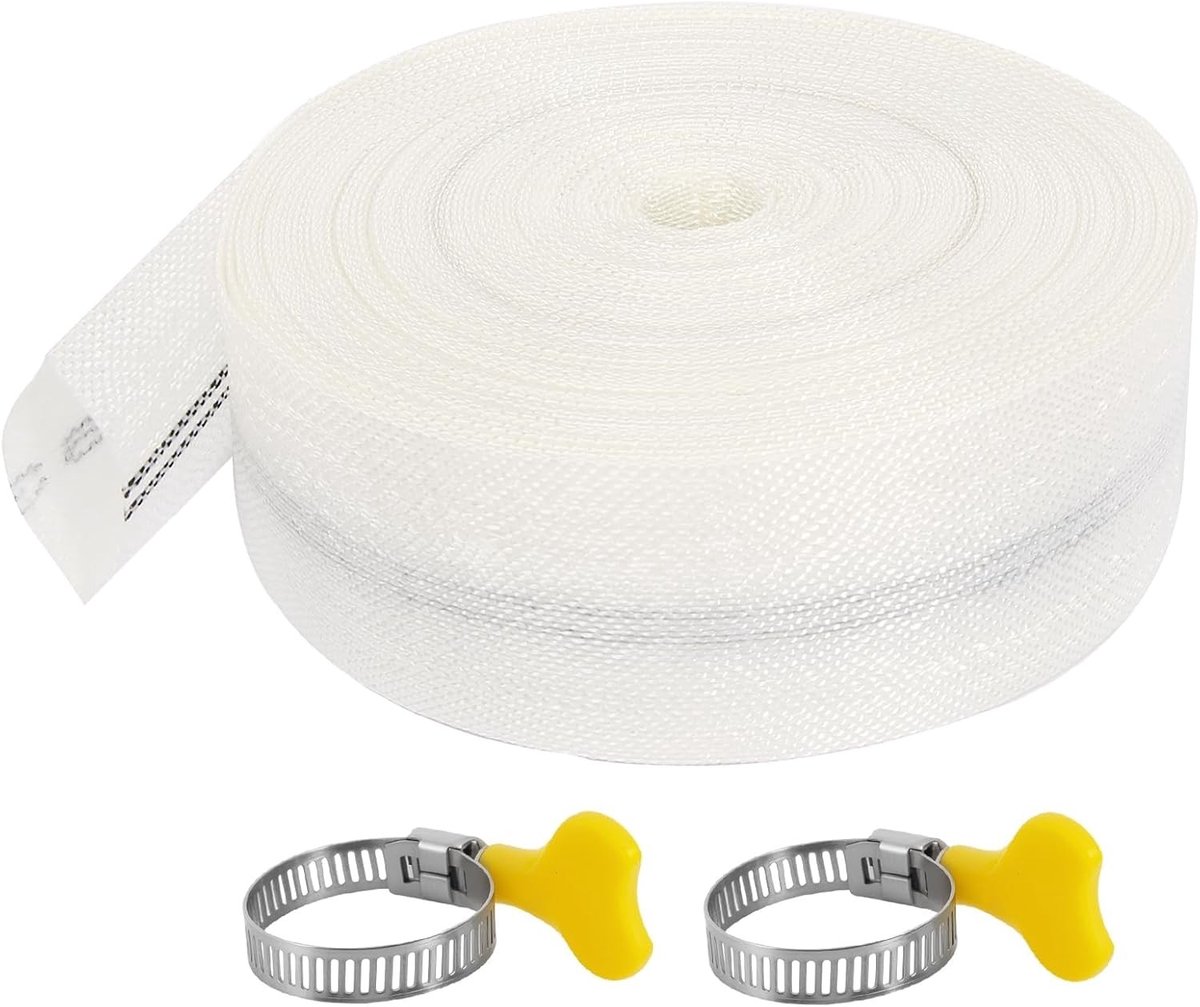 1 1/4 Inch Vloeiende Tuinslang, 20m Rol met 2 RVS Slangenklemmen, Ideaal voor Tuin, Landbouw en Industrie
