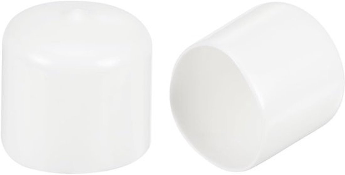 Rubberen Stops - Eindkappen Vinyl - Bescherming Meubels - Flexibel & Waterdicht - 34 mm - Wit