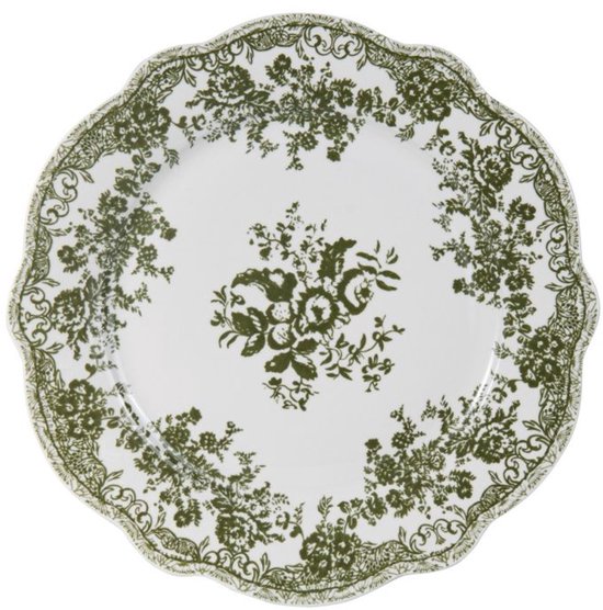 Bricard Fleury - Vintage Serviesset - 25-delig - 6-Persoons - Groen/Wit - Dinner Set - Porselein — afbeelding 4
