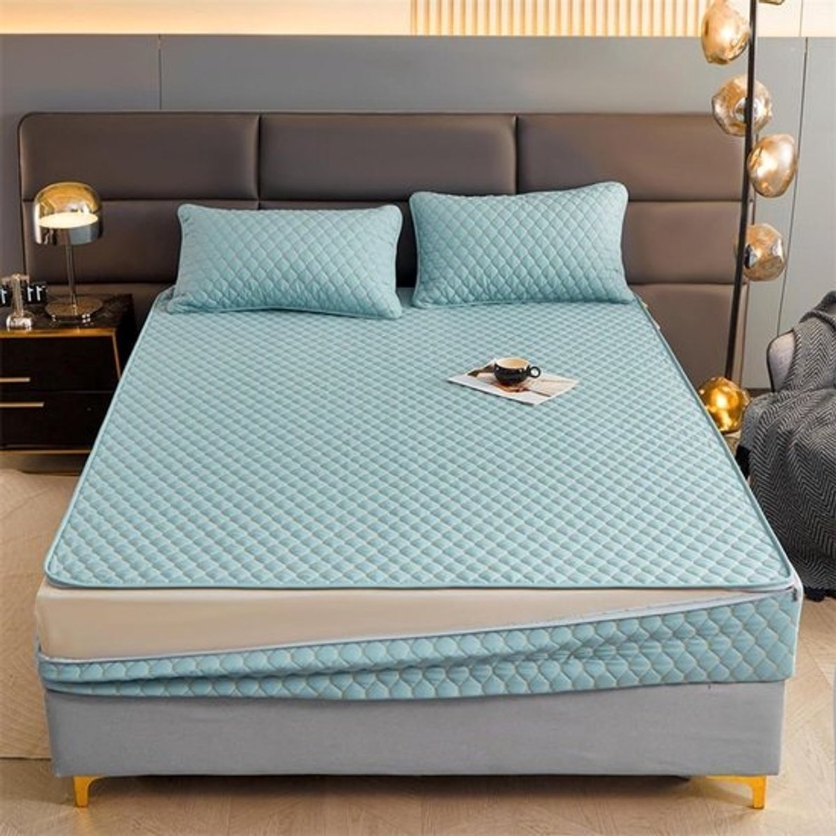 Matrasbeschermer met rits - Matrashoes Waterdicht - Matras Beschermen - 6-zijdig Volledige Dekking - 90 x 190 + 30 cm