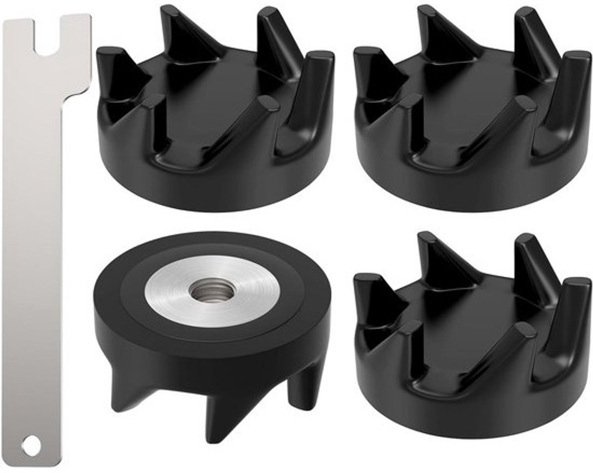 Blender Koppeling Set - Reserveonderdelen Blender - Apparaat Repareren - Met Inclusief Sleutel - 4 Stuks - Zwart