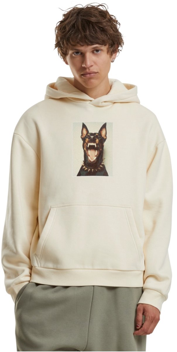 Mister Tee Fearless Dawg Fluffy Hoodie/trui XS Creme