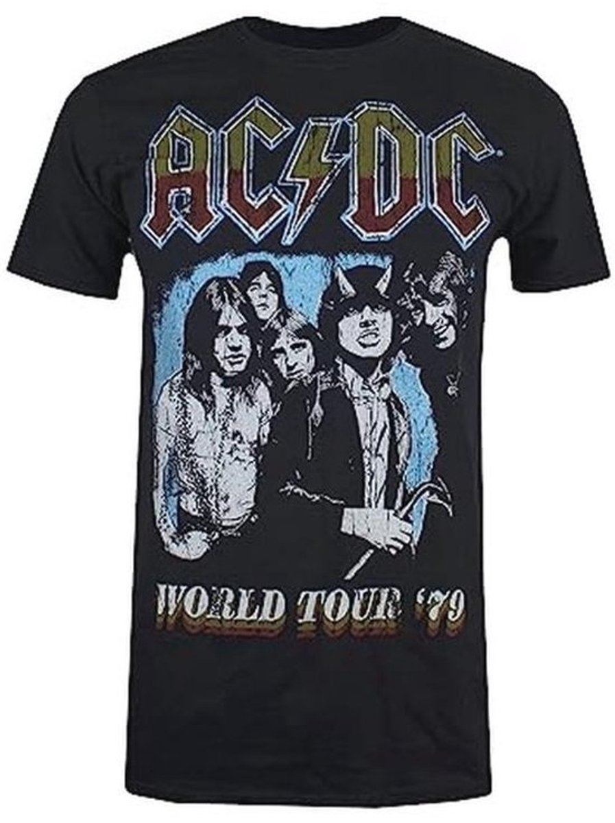 Heren World Tour 79 T-shirt in Zwart - Iconisch Rock T-shirt