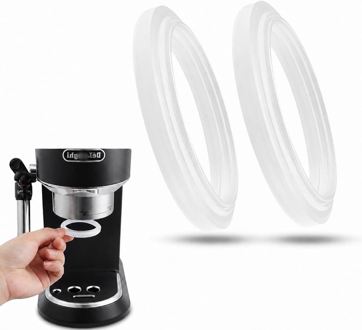 Afdichtingsring Koffiezetter - Zetgroep Ring - Espresso Maken - Voedselveilig Siliconen - Ø47mm 2 Stuks - Zwart