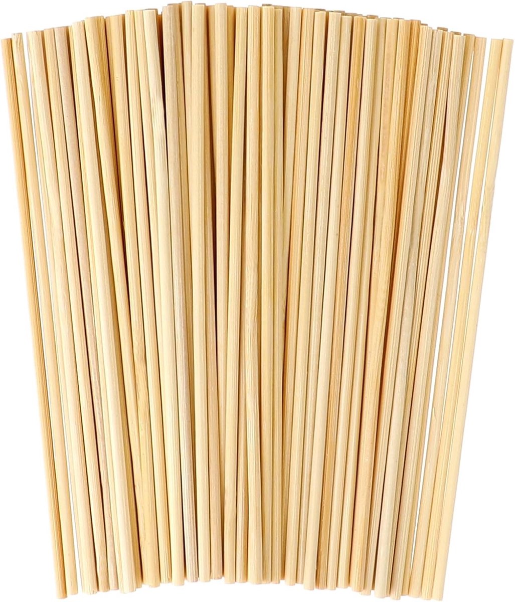 Ronde Houten Sticks van Bamboe - 100 Stuks, 15 cm x 3 mm voor Creatieve Klussen, DIY Projecten en Ambachten