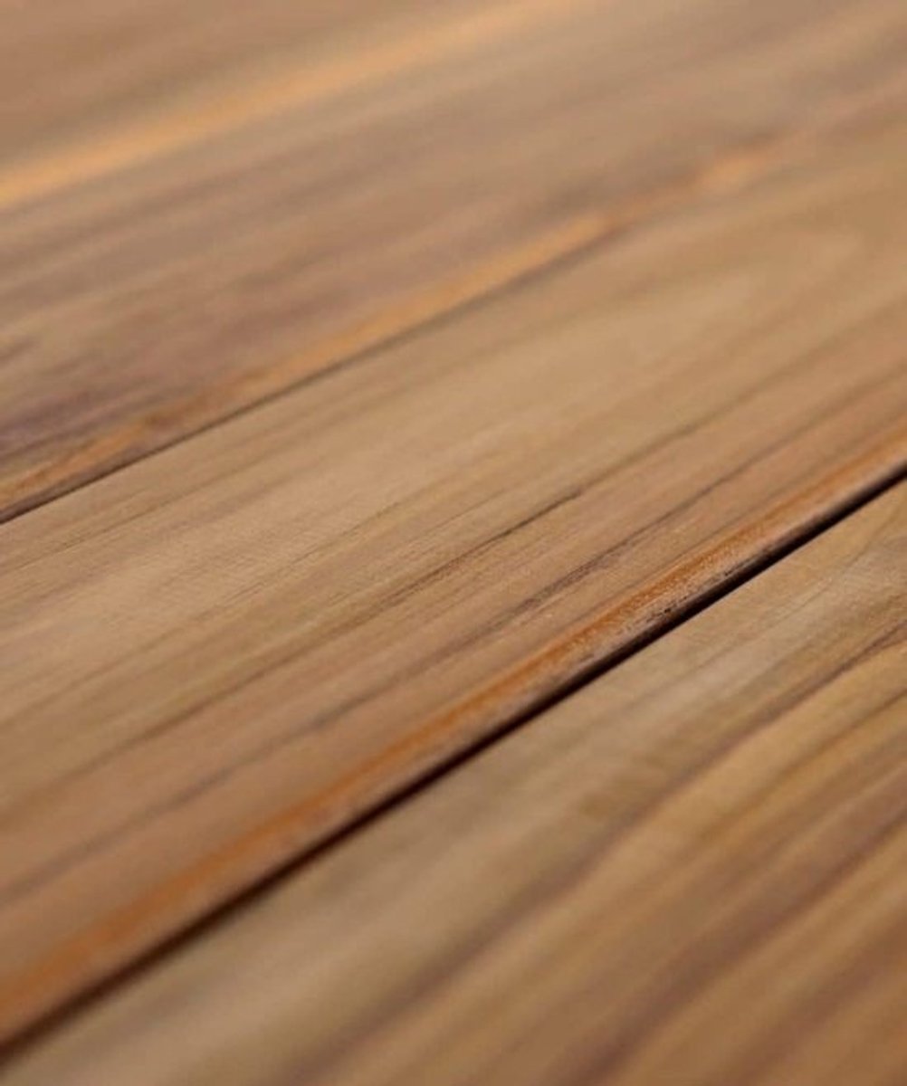 Teak Houten Terrasplanken - Houten Vlonderplanken - Buiten Leven Creëren - Hoge Olie en Rubbergehalte - 125x19x1500 mm - Goudbruin