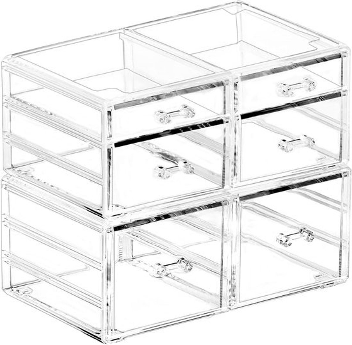 Acryl Organizer - Ladenbakken Opbergers - Schoonheidsproducten Opbergen - Stapelbaar Ontwerp - 28x24x18 cm - Transparant