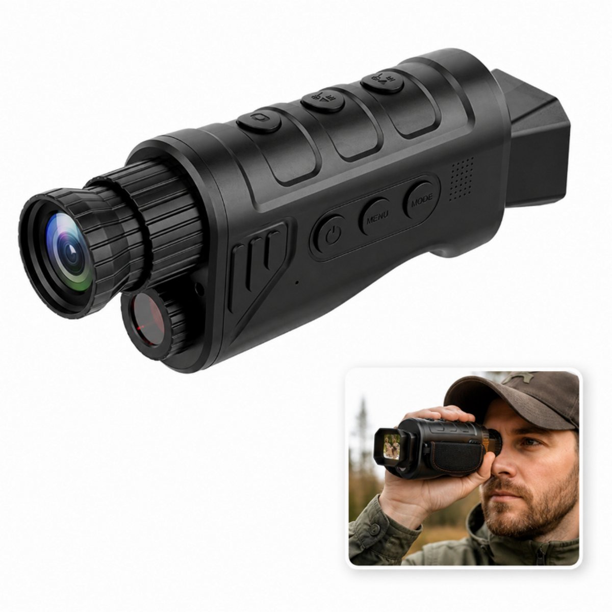 Monoculaire Telescoop -Vergrootglas Draagbaar - 16x- Hd - Waterdicht -voor Vogels Spotten, Natuur, Reizen - Zwart