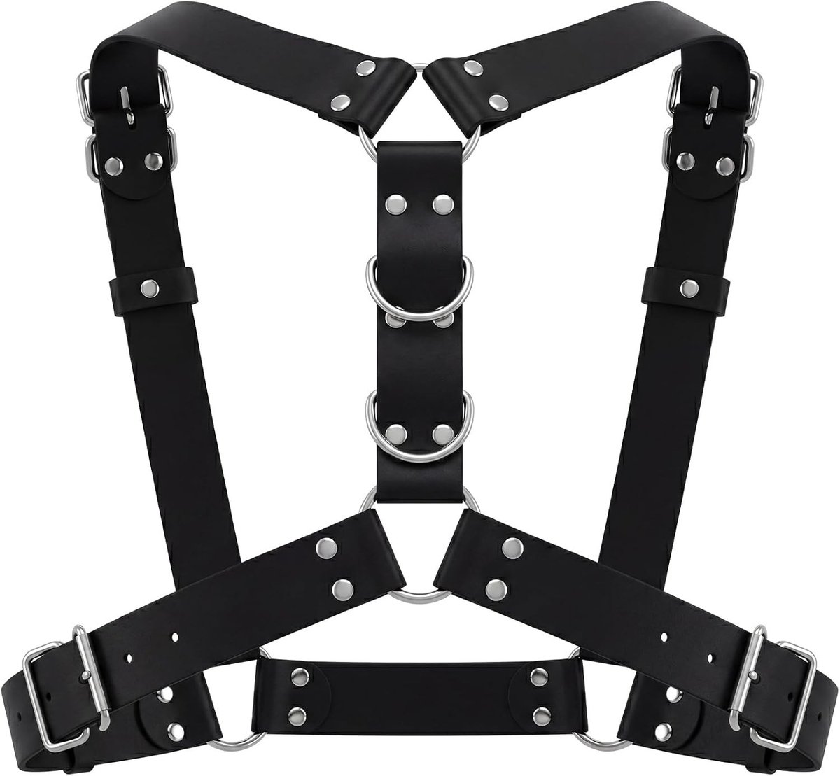 Verstelbare Borstband voor Mannen met Gesp en Ring - Punk Stijl voor Halloween Kostuums en Feestjes