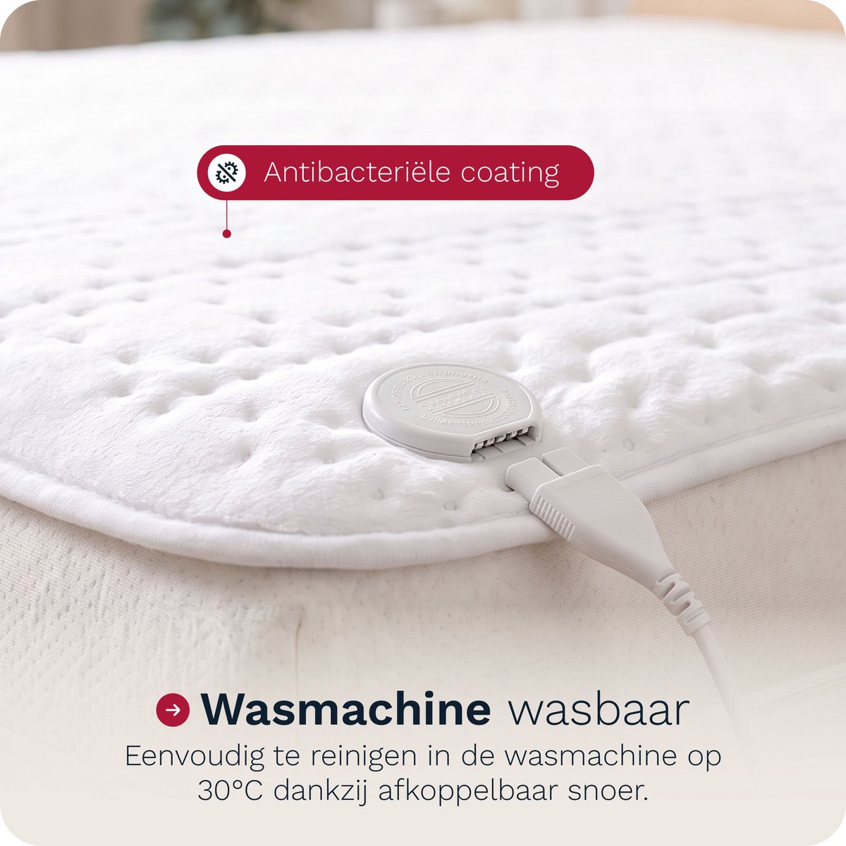 Inventum HN297V elektrische onderdeken 160x160 cm - 2 persoons - Warmtedeken - 9 warmtestanden - 2 zones apart instelbaar - Anti-allergie - Antibacterieel - Fleece - Wit — cadeau in Cadeau-ideeën - foto 6