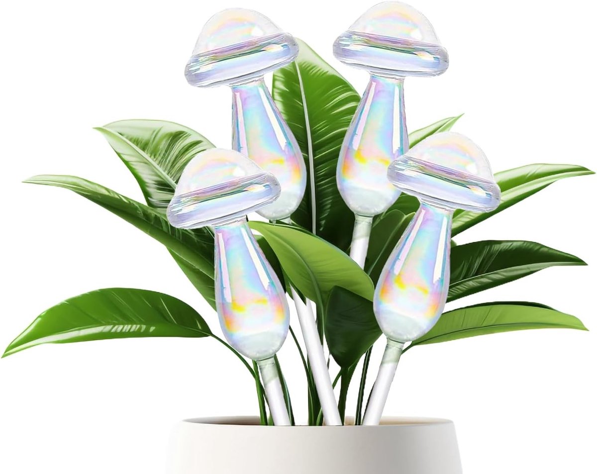 Set van 2 Plant Irrigatieballen met Glanzende Regenboogverloop en Reflectieve Design Waterlichten voor Binnenplanten, Tuin en Balkon. Perfecte Wateroplossing en Decoratie.