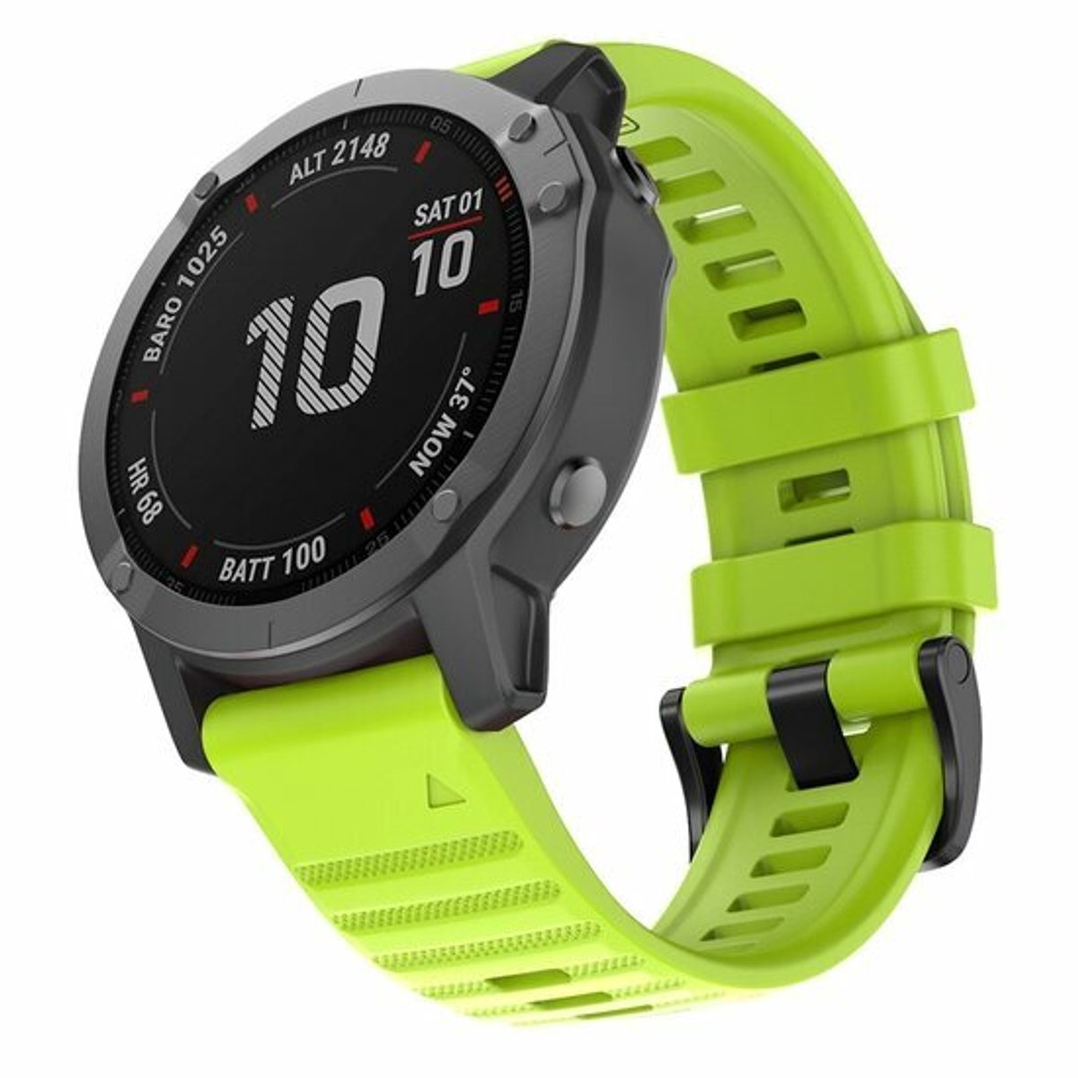 By Qubix - Geschikt voor Garmin bandje - 26mm Quickfit - Siliconen bandje - Groen - Geschikt voor Garmin Fenix 9 / 9 pro - 51mm