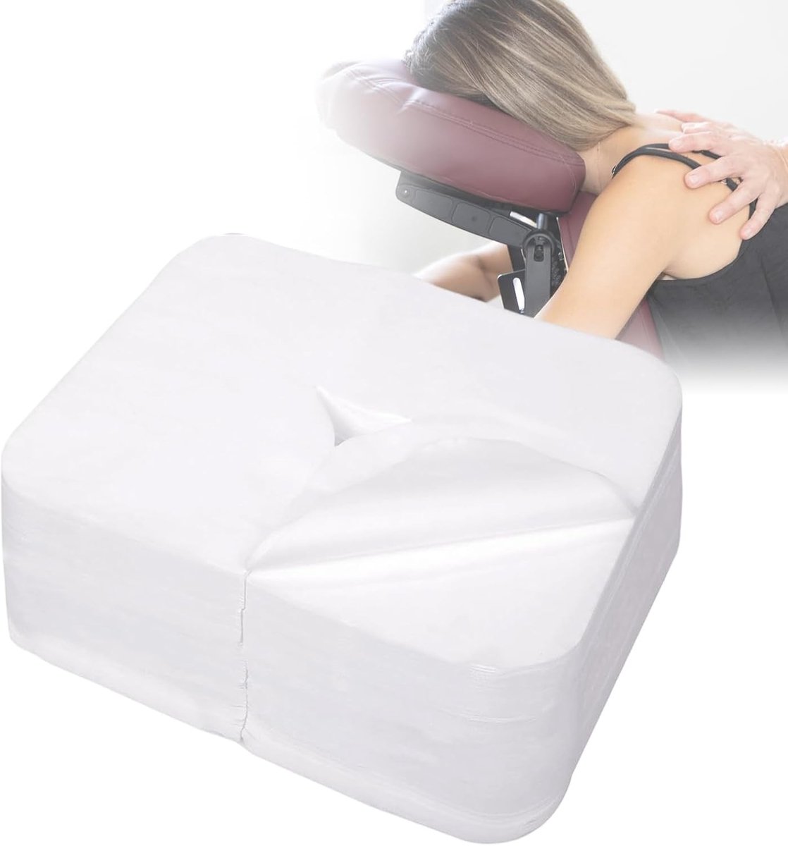 Wegwerp gezichtsmaskers voor massagestoelen, 600 stuks, ademend en comfortabel, ideaal voor wellness en spa (40 x 32 cm)