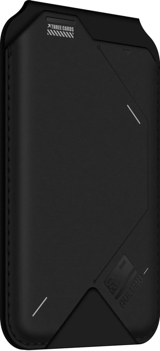 AULUMU G02 MagSafe Wallet - Magnetische Kaarthouder voor 3 Pasjes - Telefoonstandaard - 15-160° Verstelbaar - Vegan Leer - Zwart