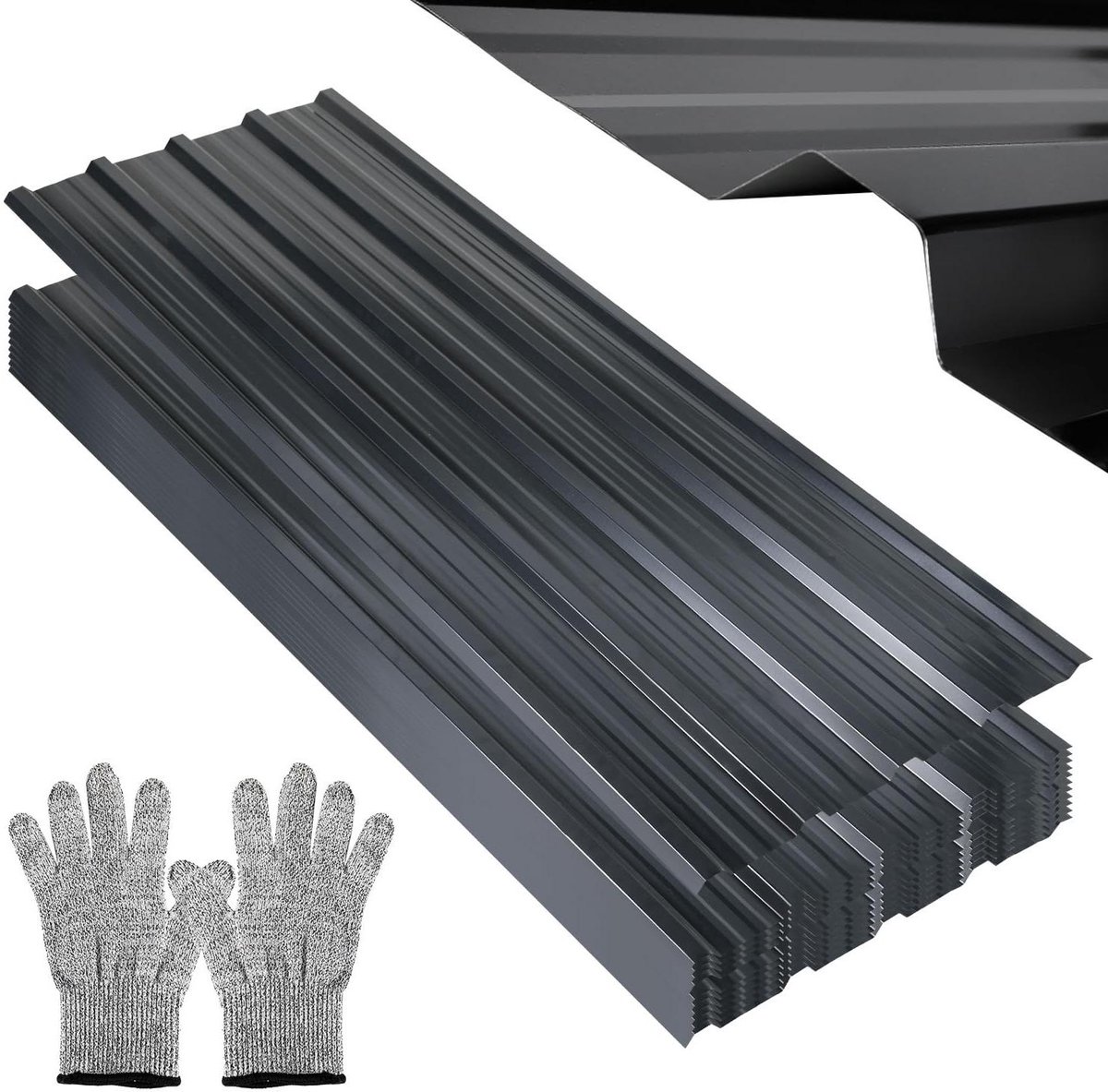 Dakplaten Golfplaten - Trapeziumplaten Staal - Dak Bedekken - Weerbestendig Materiaal - 7 m² Afdekking - Antraciet