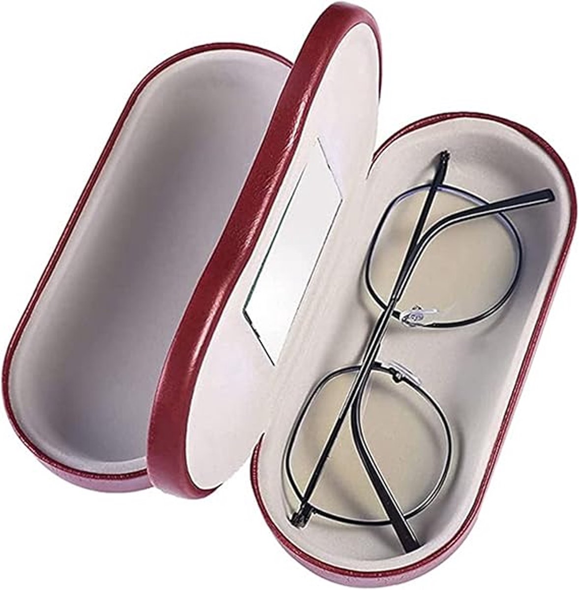 Brillenkoker - Brillendoos - brillenkoker hard case - brillendoos hard case - Brillenetui - brillenkokers - zonnebril koker - 1 stuk - Bril Etui - brillen hoesje - brillenzakje - Opbergbox - Rood - 15.8*6.8*6.5cm