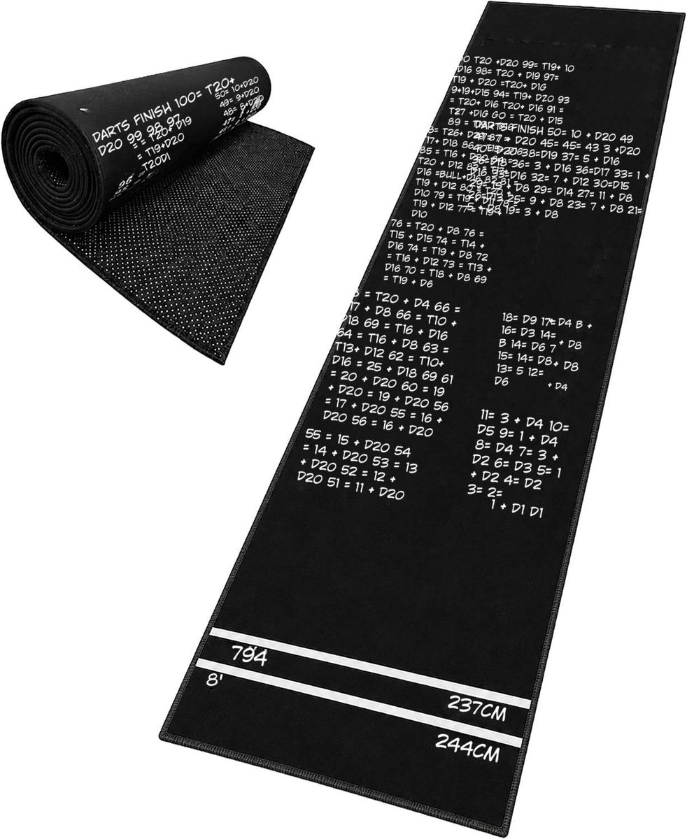 Warmara Dartmat - Dartmat Beschermmat - Dart Accessoire - Zwart - 60cm x 260cm x 1cm