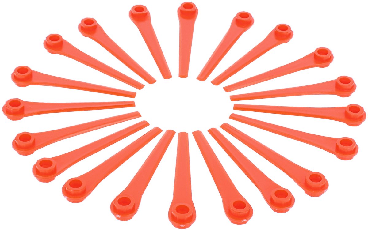 vhbw 20x reservemessen, compatibel met Gardena AccuCut 2417-20, 2417, 400Li 8840, 400Li 8840-20, 450Li 8841 grastrimmer – vervangingsmesje rood, kunststof
