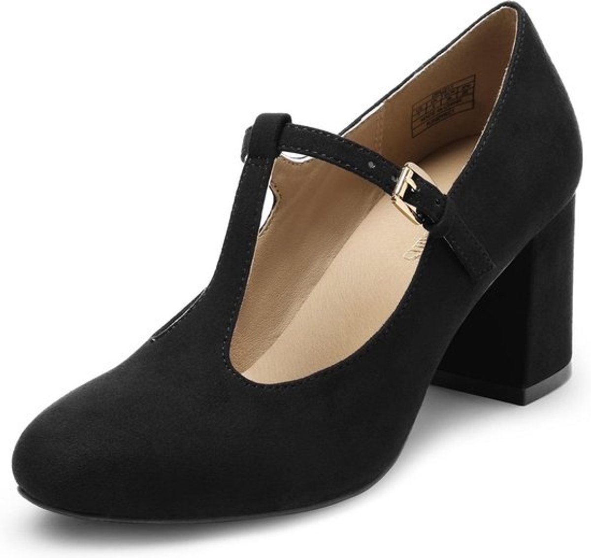 Elegante T-band Mary Jane Pumps met Lage Blokhak voor Dames