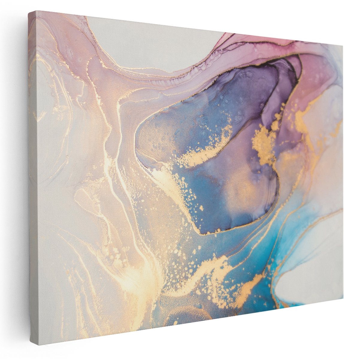 Artaza Canvas Schilderij Abstracte Kunst van Marmer - 160x120 cm - Groot - Wanddecoratie Woonkamer - Schilderijen - Muurdecoratie