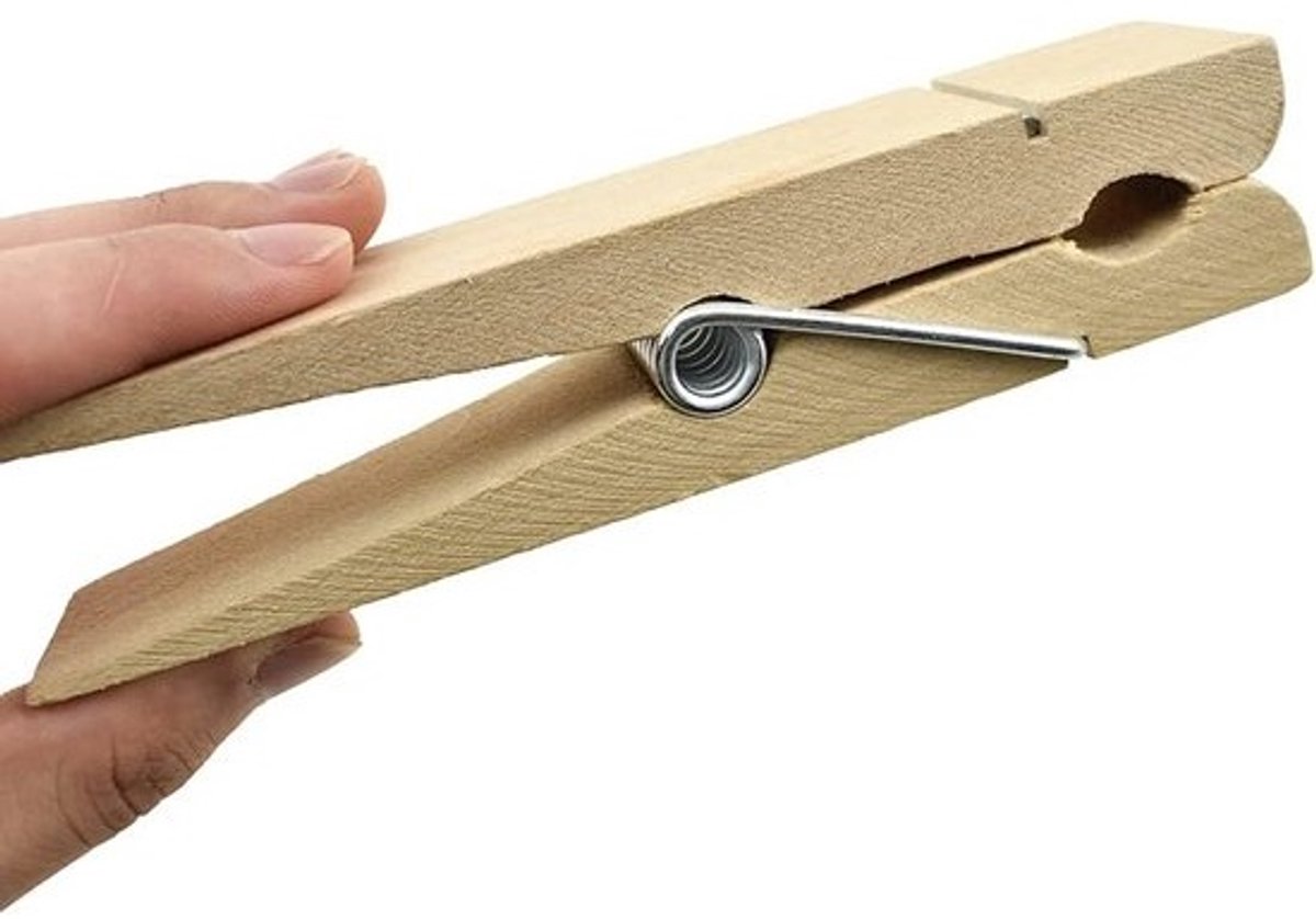 Extra Grote Houten Wasknijpers - Stevig & Windbestendig - 6 Inch - 3 Stuks