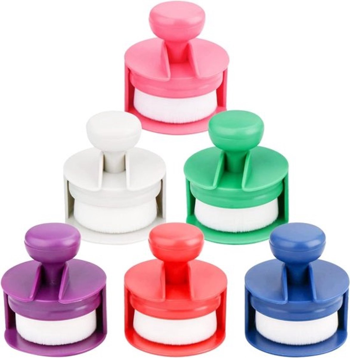 6x Platte Blendkwast Set voor Inkt en Stempelen - Ideaal voor Kaarten Maken en Scrapbooking